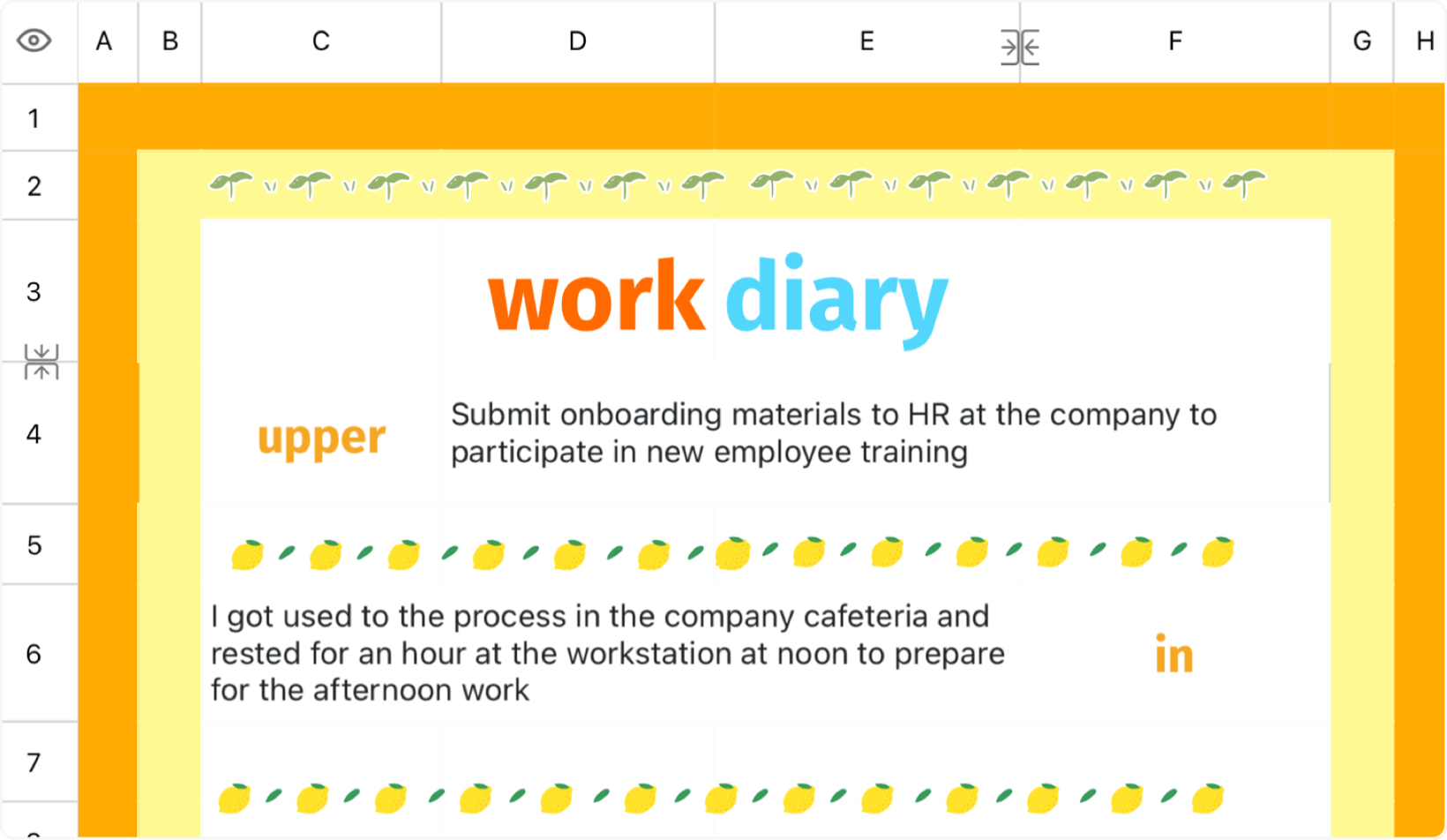 Work diary 1